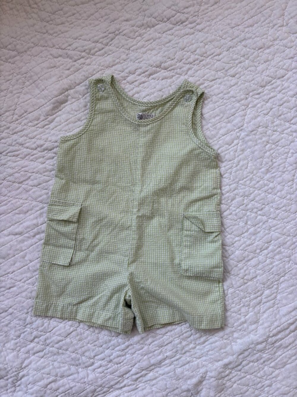 Vintage Royal Kids Cotton Gingham Romper - Size 12 months